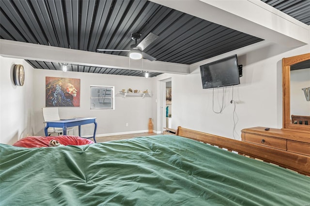 9449 E Lake View Dr, Bonne Terre, MO 63628 - bedroom with baseboards and beamed ceiling