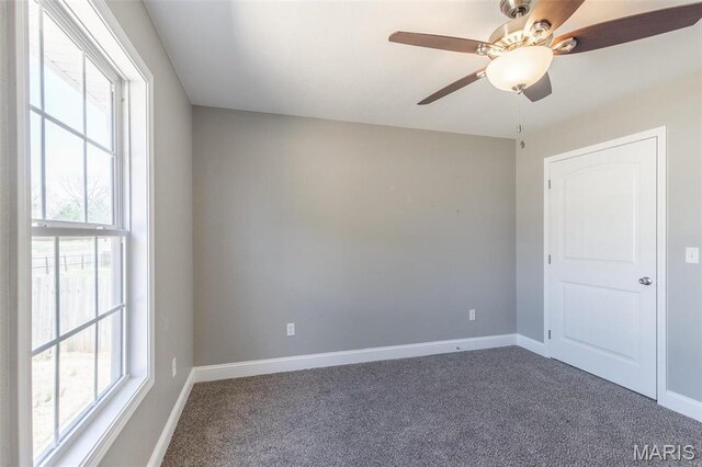 151 Alisha Ave, Poplar Bluff, MO 63901 - empty room featuring carpet flooring, baseboards, and a ceiling fan
