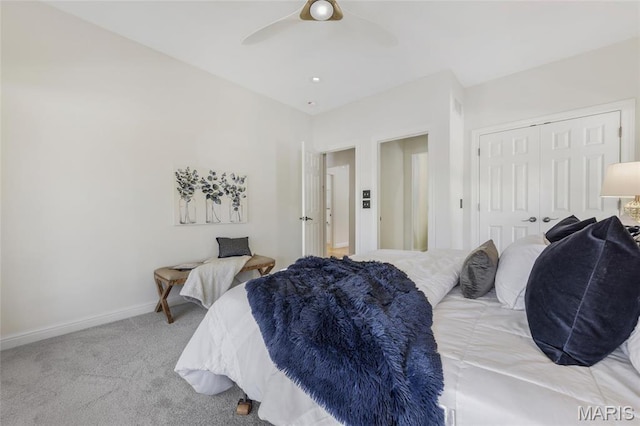3724 Nadler Rd, Mo, MO 63385 - bedroom featuring carpet floors, baseboards, a closet, and ceiling fan