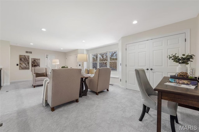3724 Nadler Rd, Mo, MO 63385 - living room featuring light carpet, recessed lighting, and baseboards