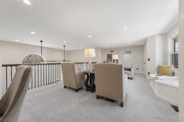3724 Nadler Rd, Mo, MO 63385 - carpeted living area with recessed lighting, baseboards, and a ceiling fan