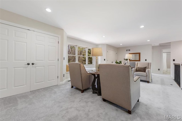 3724 Nadler Rd, Mo, MO 63385 - living area featuring light carpet, recessed lighting, and baseboards