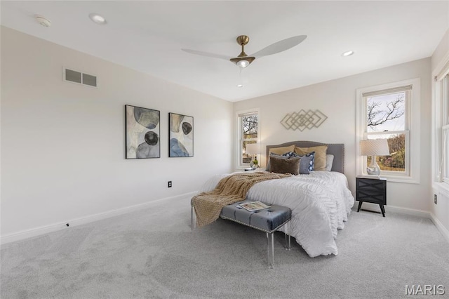 3724 Nadler Rd, Mo, MO 63385 - carpeted bedroom with multiple windows, baseboards, ceiling fan, and recessed lighting