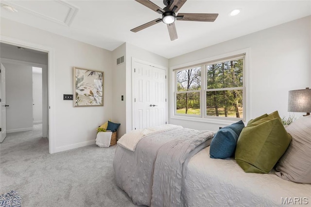 3724 Nadler Rd, Mo, MO 63385 - carpeted bedroom featuring baseboards, a closet, and a ceiling fan