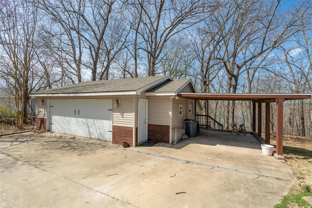 garage with a detached garage