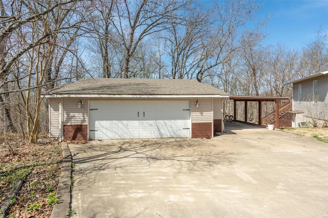 garage with a detached garage