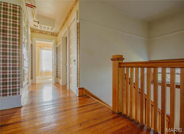 708 E Fillmore St E, Fillmore, IL 62032 - hall featuring wood finished floors and baseboards