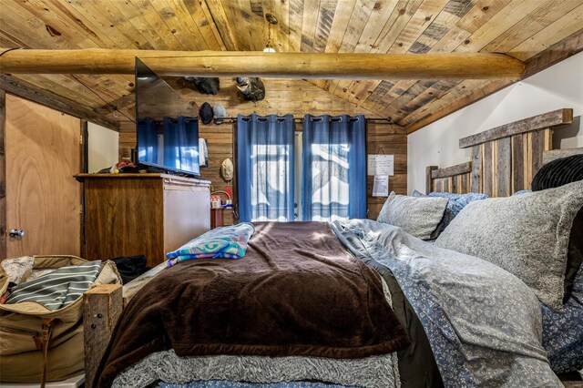 11165 Villmer Rd, Cadet, MO 63630 - bedroom with wood ceiling and wooden walls