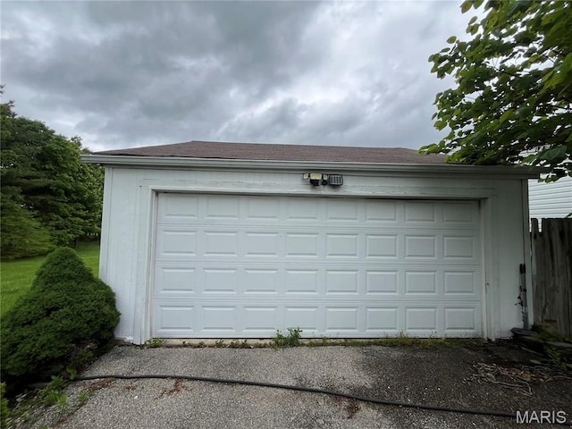 view of garage