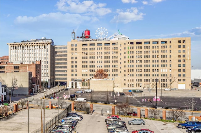 view of building exterior featuring a city view