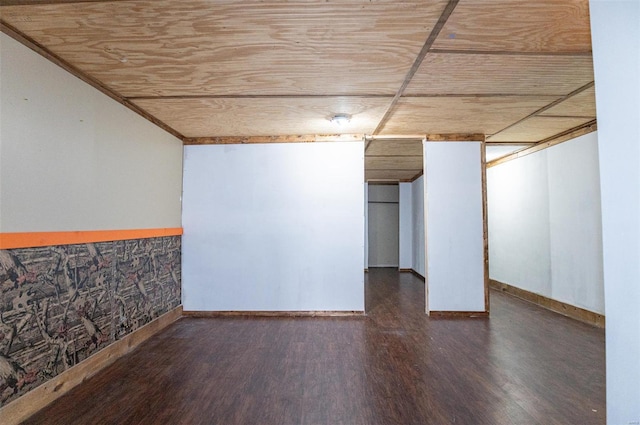 finished basement featuring wood finished floors