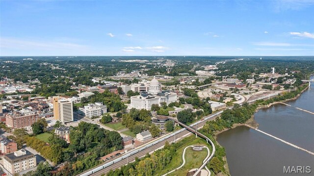 aerial view of a large body of water