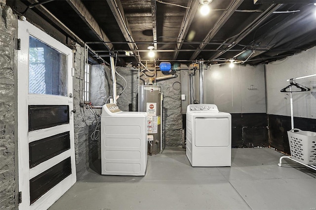 4242 Walsh St, Saint Louis, MO 63116 - basement with washer and dryer and gas water heater