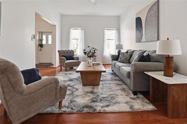 3944 Russell Blvd, Saint Louis, MO 63110 - living room featuring wood finished floors