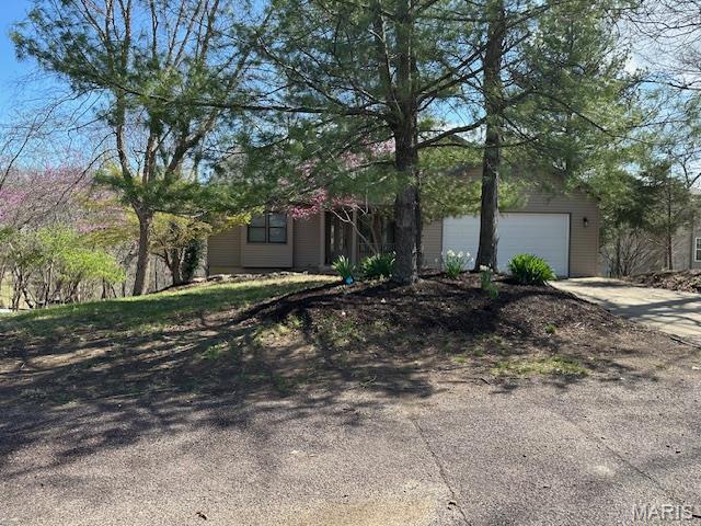 obstructed view of property with concrete driveway