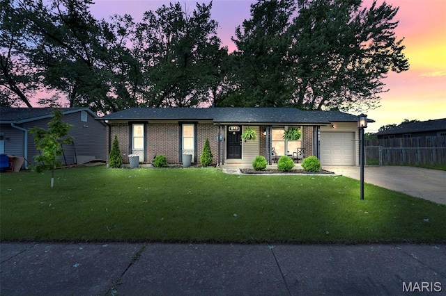 1680 Layven Ave, Florissant, MO 63031 - single story home featuring concrete driveway, a garage, and brick siding