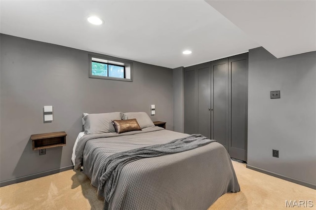 1680 Layven Ave, Florissant, MO 63031 - bedroom featuring light colored carpet, recessed lighting, and a closet