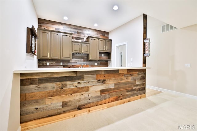 409 Country Club Vw, Edwardsville, IL 62025 - kitchen with decorative backsplash, recessed lighting, and baseboards