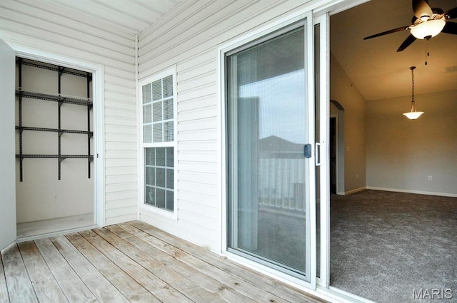 39 Kassebaum Ln Unit 303, Saint Louis, MO 63129 - wooden terrace with a ceiling fan
