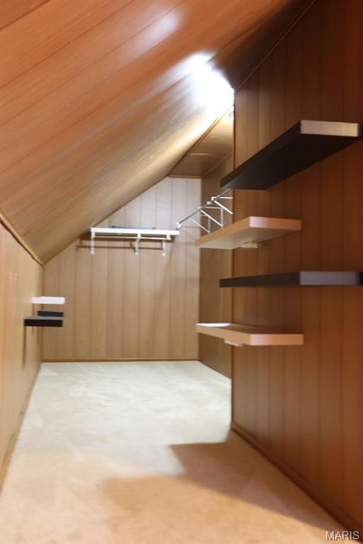 7710 Saint Albans Ave, Maplewood, MO 63117 - walk in closet with light carpet and lofted ceiling