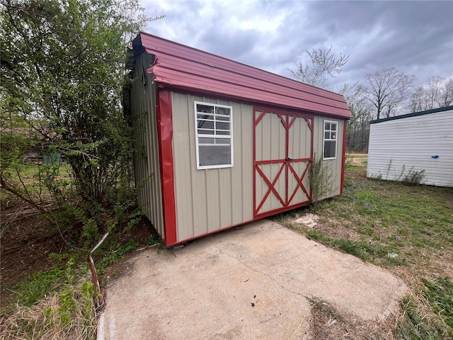 view of shed
