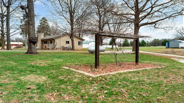 view of grassy yard