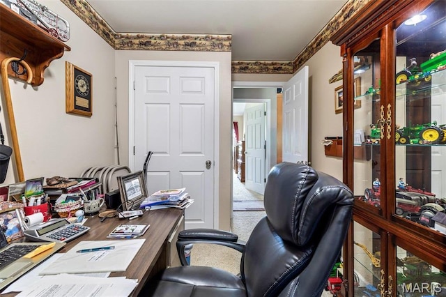 view of home office