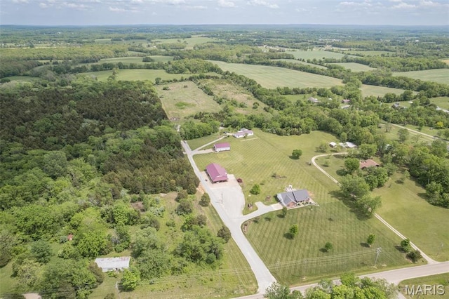 aerial overview of property's location with rural landscape