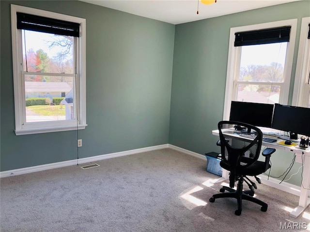 3579 Boswell, St John, MO 63114 - home office with carpet floors, healthy amount of natural light, and baseboards