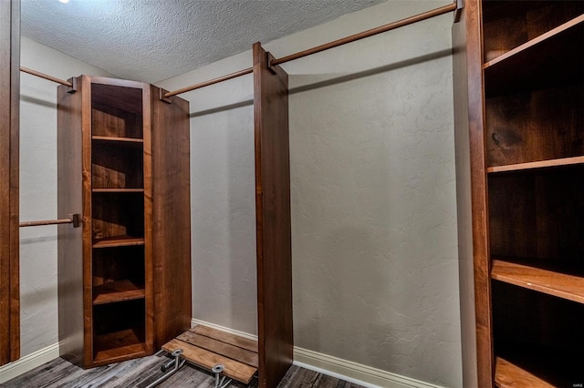 walk in closet featuring wood finished floors