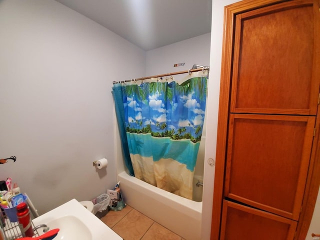 104 E Bryan St, Ewing, MO 63440 - full bath with shower / tub combo, tile patterned flooring, and a sink
