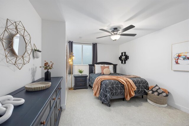 7121 Lost Oak Dr, Edwardsville, IL 62025 - bedroom featuring light colored carpet and ceiling fan