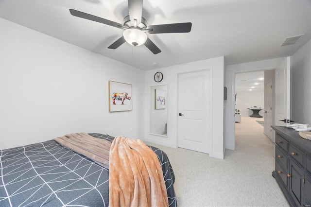 7121 Lost Oak Dr, Edwardsville, IL 62025 - bedroom with light carpet and ceiling fan