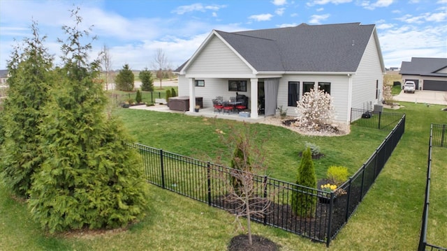 7121 Lost Oak Dr, Edwardsville, IL 62025 - rear view of property with a patio area, a covered hot tub, and roof with shingles