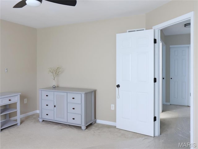 6804 Laurel Springs Ct, Fairview Heights, IL 62208 - bedroom featuring light colored carpet, baseboards, and ceiling fan