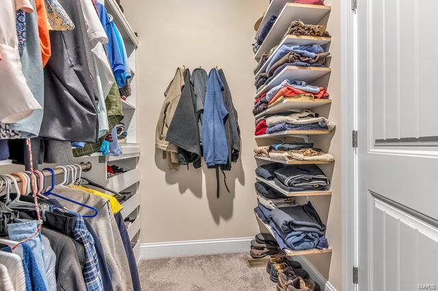 620 Lubbuck Ct, Moscow Mills, MO 63362 - walk in closet with carpet flooring