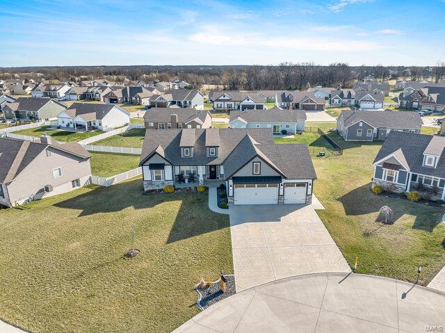 620 Lubbuck Ct, Moscow Mills, MO 63362 - aerial perspective of suburban area