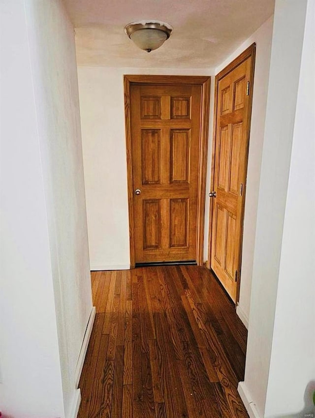 hall featuring dark wood-style floors