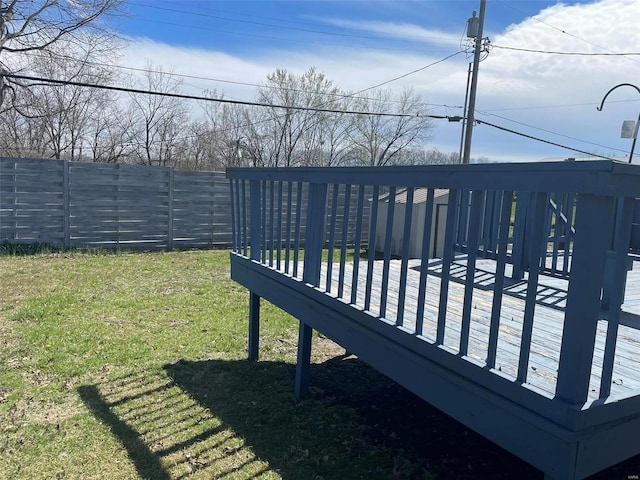 view of yard featuring a deck