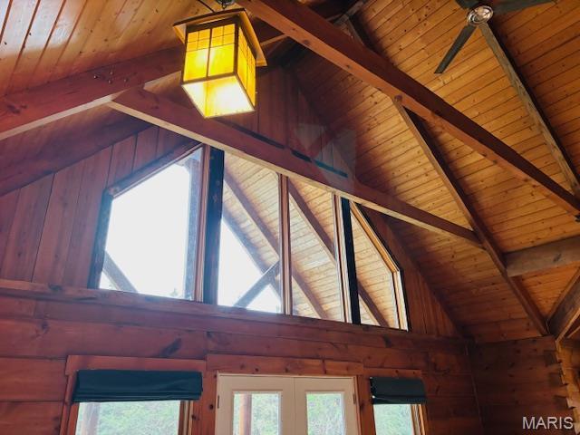 19125 County Road 1220, St James, MO 65559 - detailed view of wooden ceiling, beamed ceiling, and wood walls