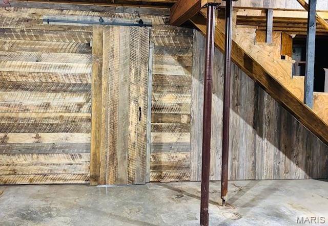 19125 County Road 1220, St James, MO 65559 - below grade area with wooden walls and stairway