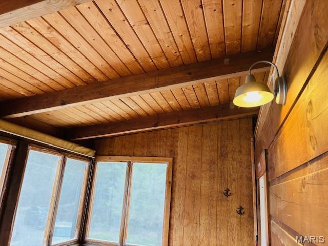 19125 County Road 1220, St James, MO 65559 - detailed view of wooden ceiling, beamed ceiling, and wood walls