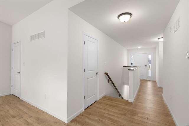 342 Cumberland Ct, Truesdale, MO 63380 - corridor with an upstairs landing, light wood finished floors, and baseboards