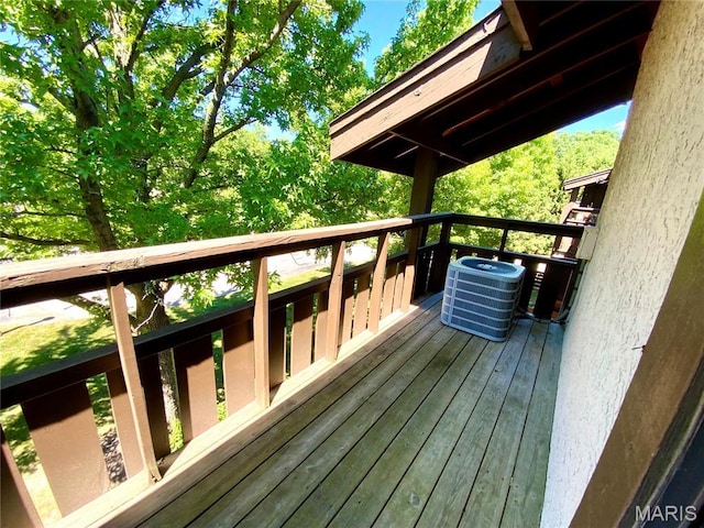 1400 Heritage Gdn # 305, Saint Charles, MO 63303 - wooden terrace with central AC unit