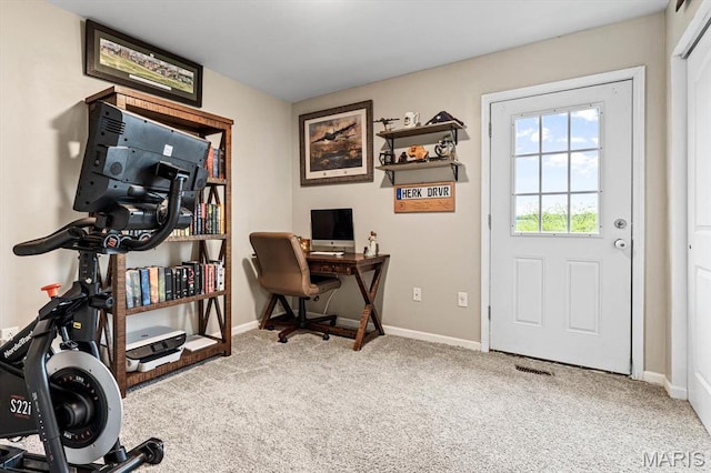 6833 Brandywine Ct, Fairview Heights, IL 62208 - carpeted home office featuring baseboards