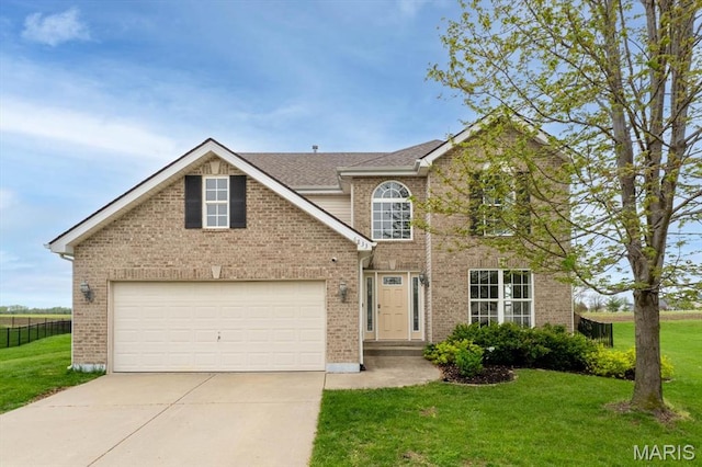 6833 Brandywine Ct, Fairview Heights, IL 62208 - traditional home featuring driveway, brick siding, a garage, and a shingled roof