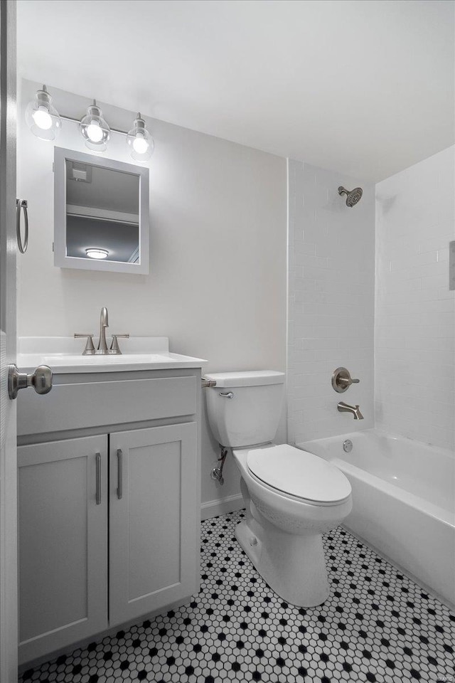 7600 Triwoods Dr Unit G, Saint Louis, MO 63119 - bathroom with toilet, vanity, tile patterned floors, and  shower combination