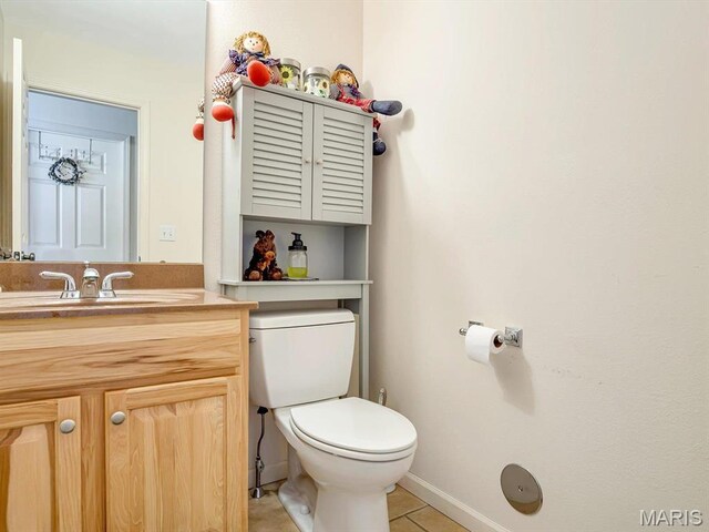 105 Megan Ct, Valmeyer, IL 62295 - bathroom with toilet, tile patterned flooring, vanity, and baseboards