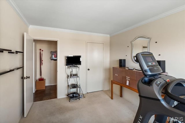 4466 W Pine Blvd Unit 15C, Saint Louis, MO 63108 - workout room with crown molding and carpet