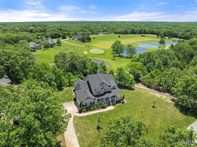 1178 Turnberry Dr, Innsbrook, MO 63390 - aerial view of a nearby body of water, a golf club, and a heavily wooded area